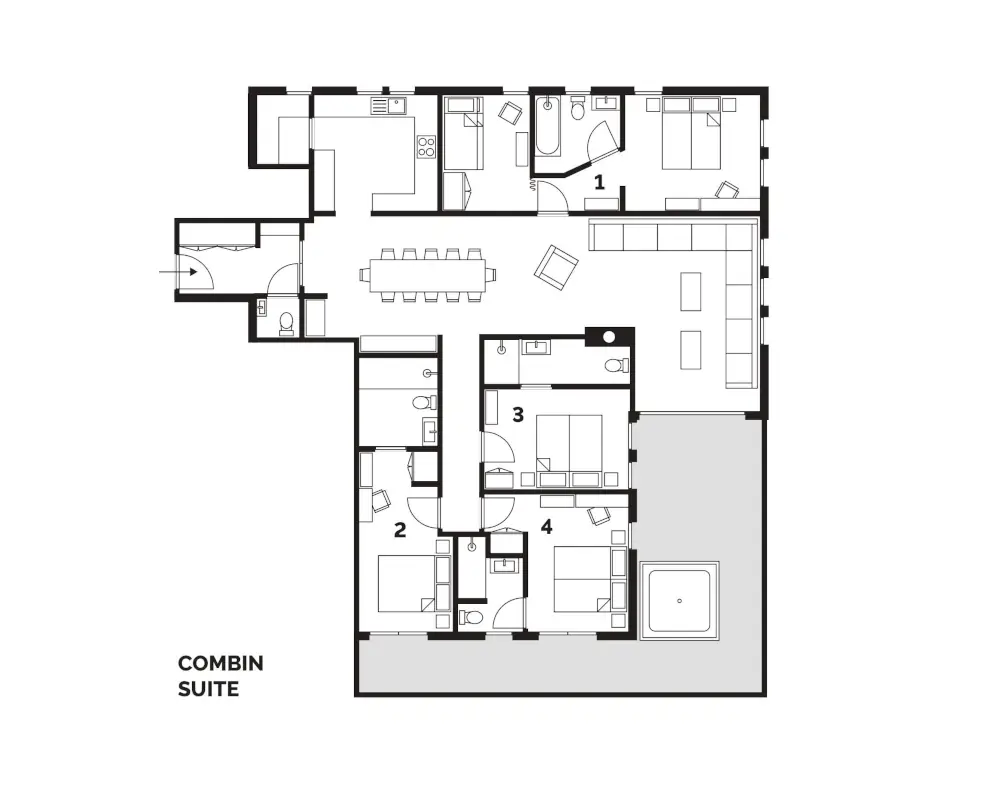 Combin Suite La Plagne Floor Plan 1