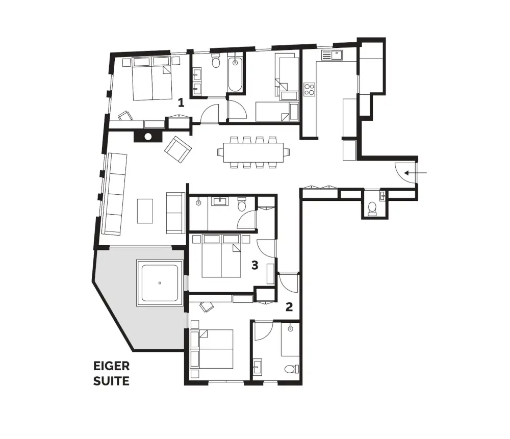 Eiger Suite La Plagne Floor Plan 1