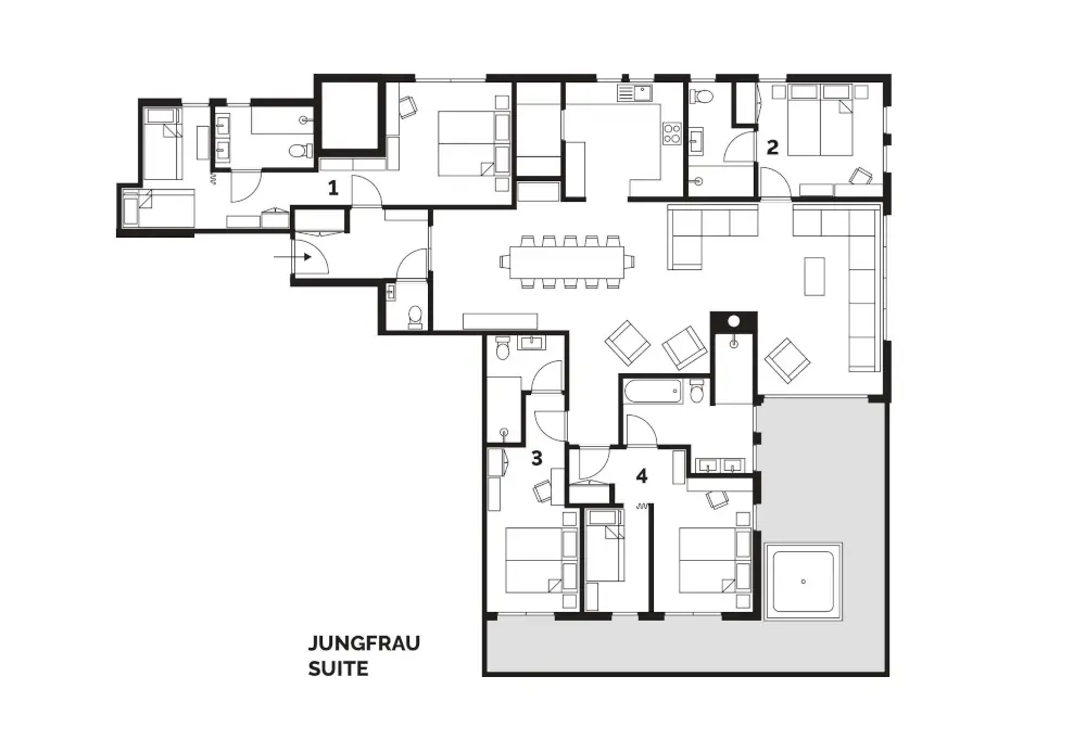 Jungfrau Suite La Plagne Floor Plan 1