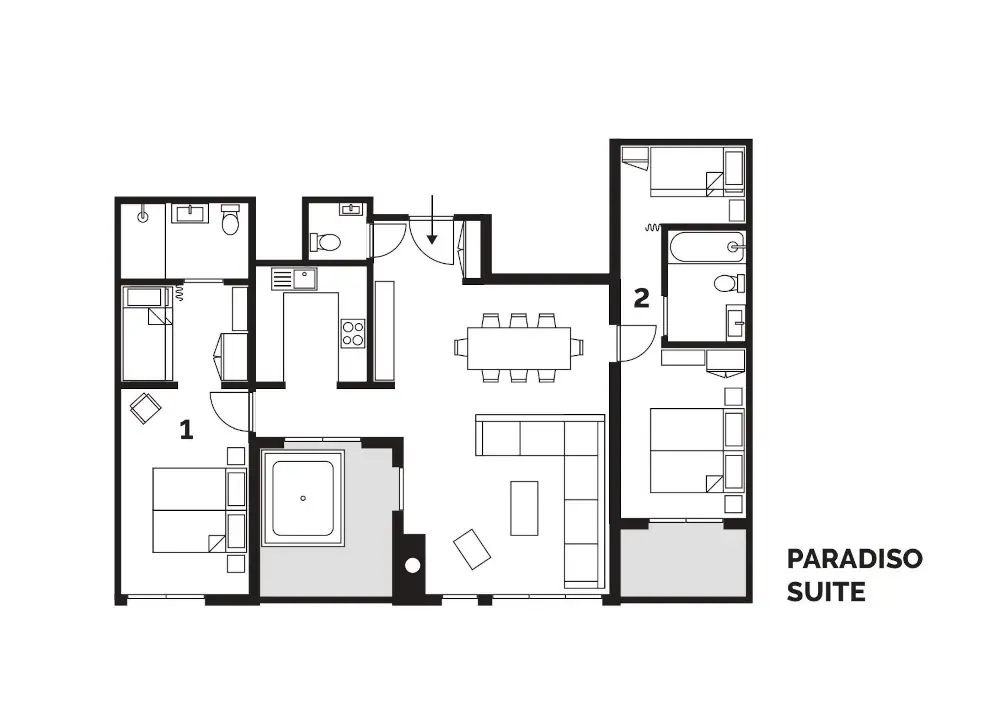 Paradiso Suite La Plagne Floor Plan 1