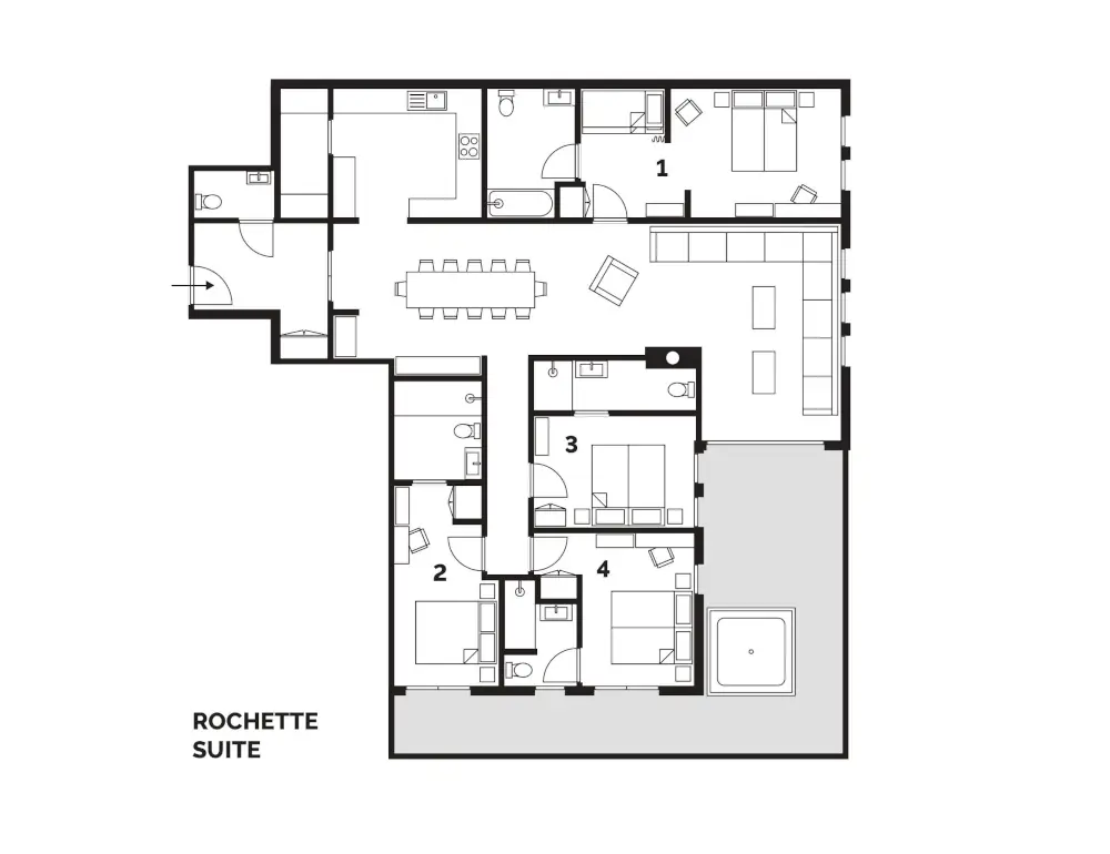 Rochette Suite La Plagne Floor Plan 1