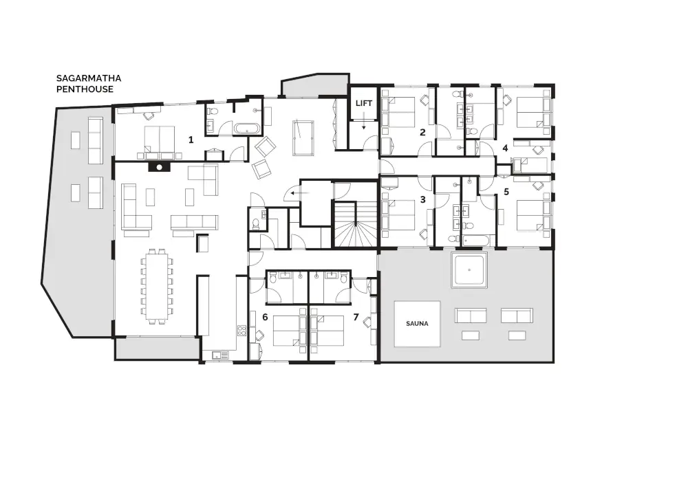 Sagarmatha Penthouse La Plagne Floor Plan 1