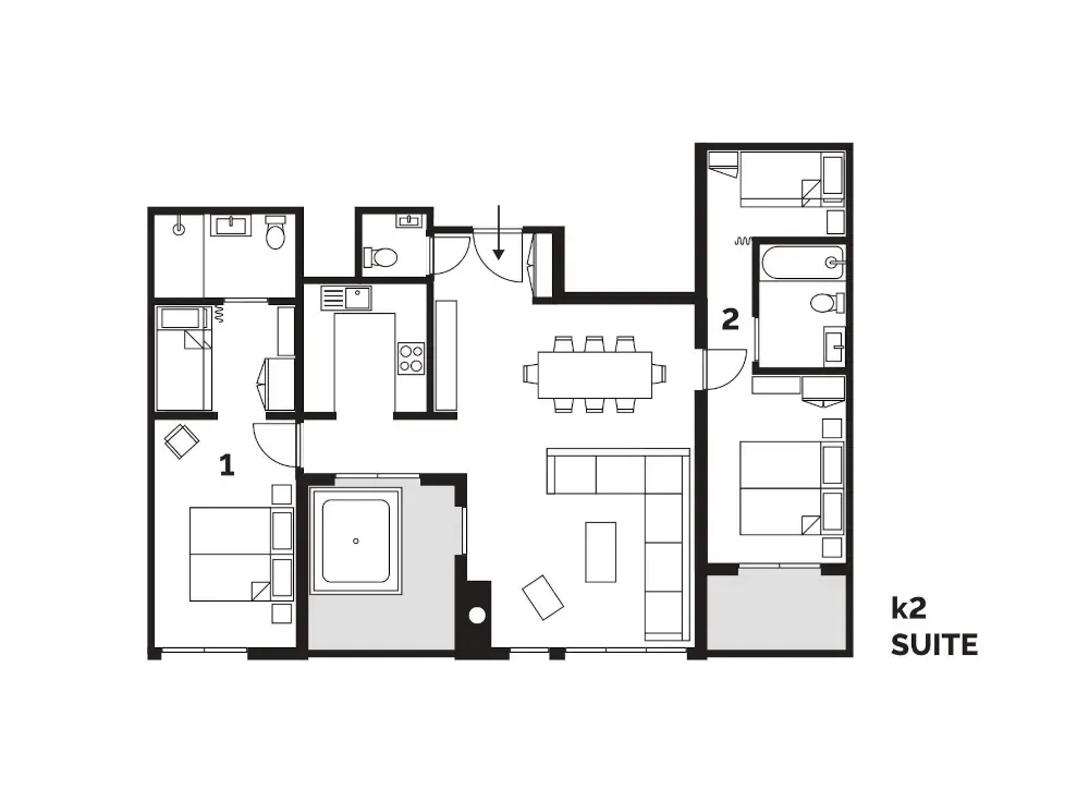 k2 Suite La Plagne Floor Plan 1