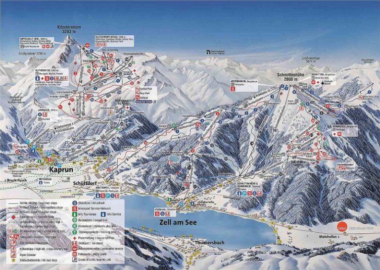 Zell Am See Ski Holidays In 2024 2025 Ski Line   Zell Am See Pistemap 768x545 